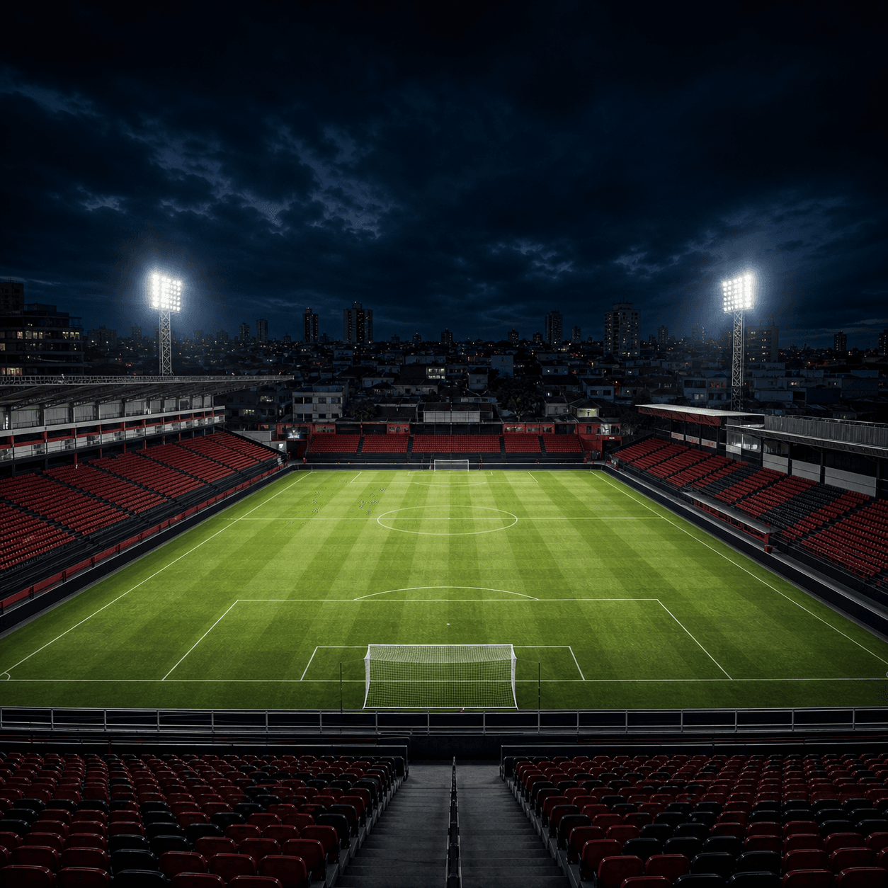 Estadio Estadio Antonio Accioly em imagem autoral sem escudos ou marcas, para jogos do Atletico Goianiense