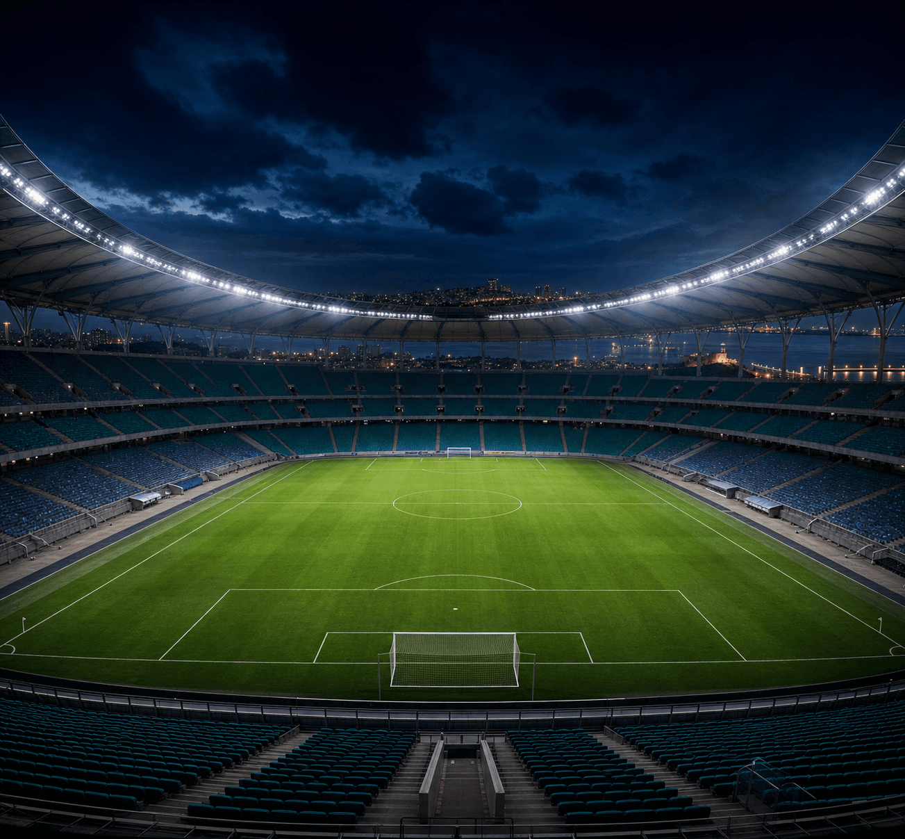 Estadio Arena Fonte Nova em imagem autoral sem escudos ou marcas, para jogos do Bahia