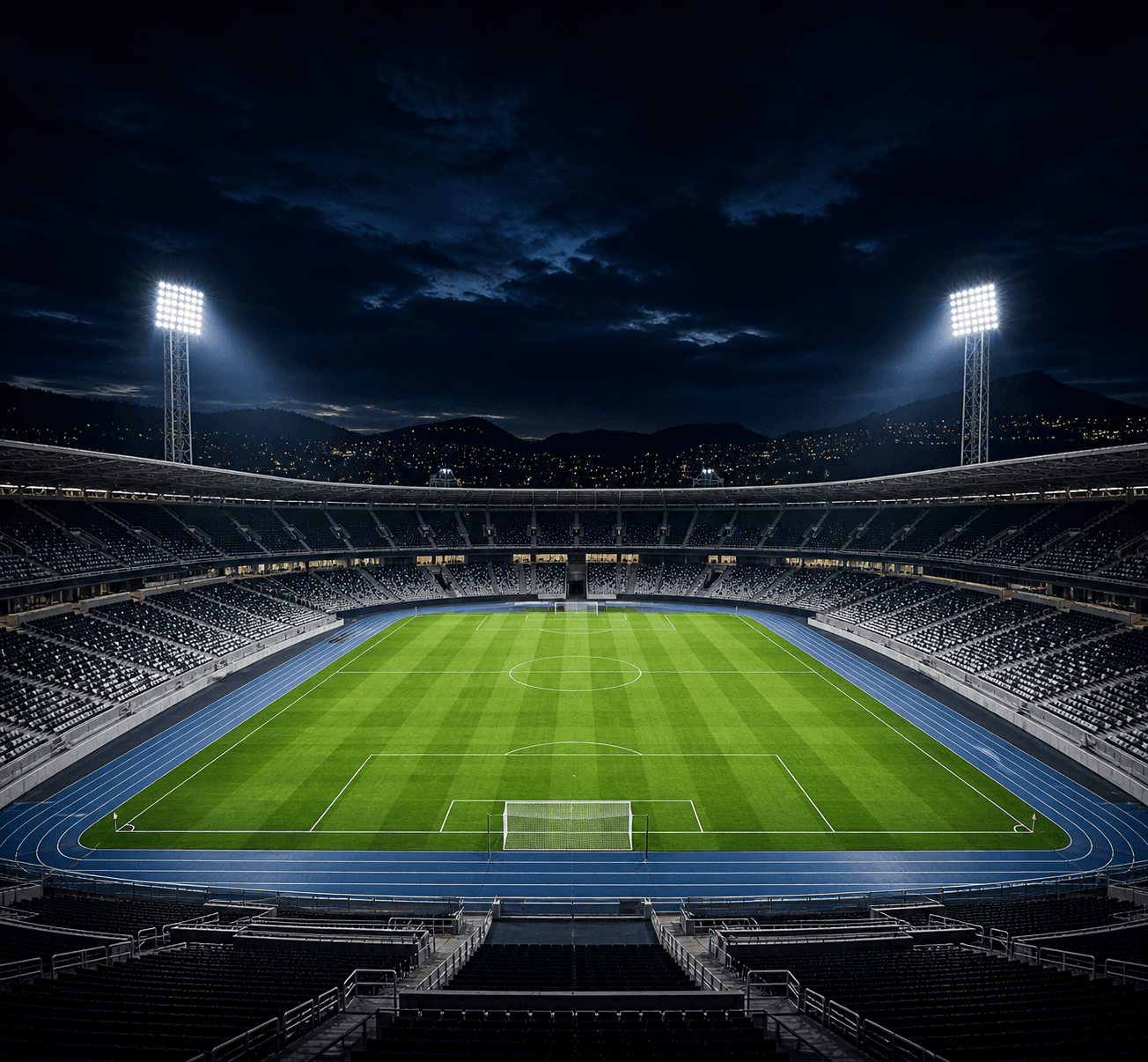 Estadio Estadio Nilton Santos em imagem autoral sem escudos ou marcas, para jogos do Botafogo