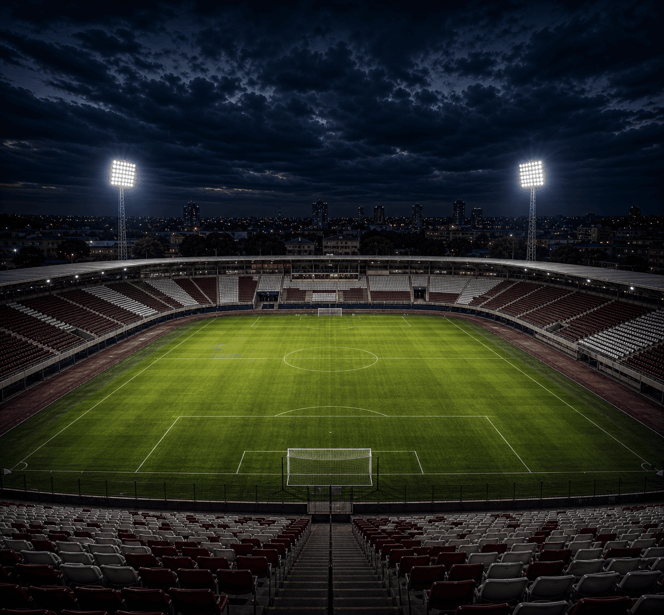 Estadio Fonte Luminosa em imagem autoral sem escudos ou marcas, para jogos da Ferroviária
