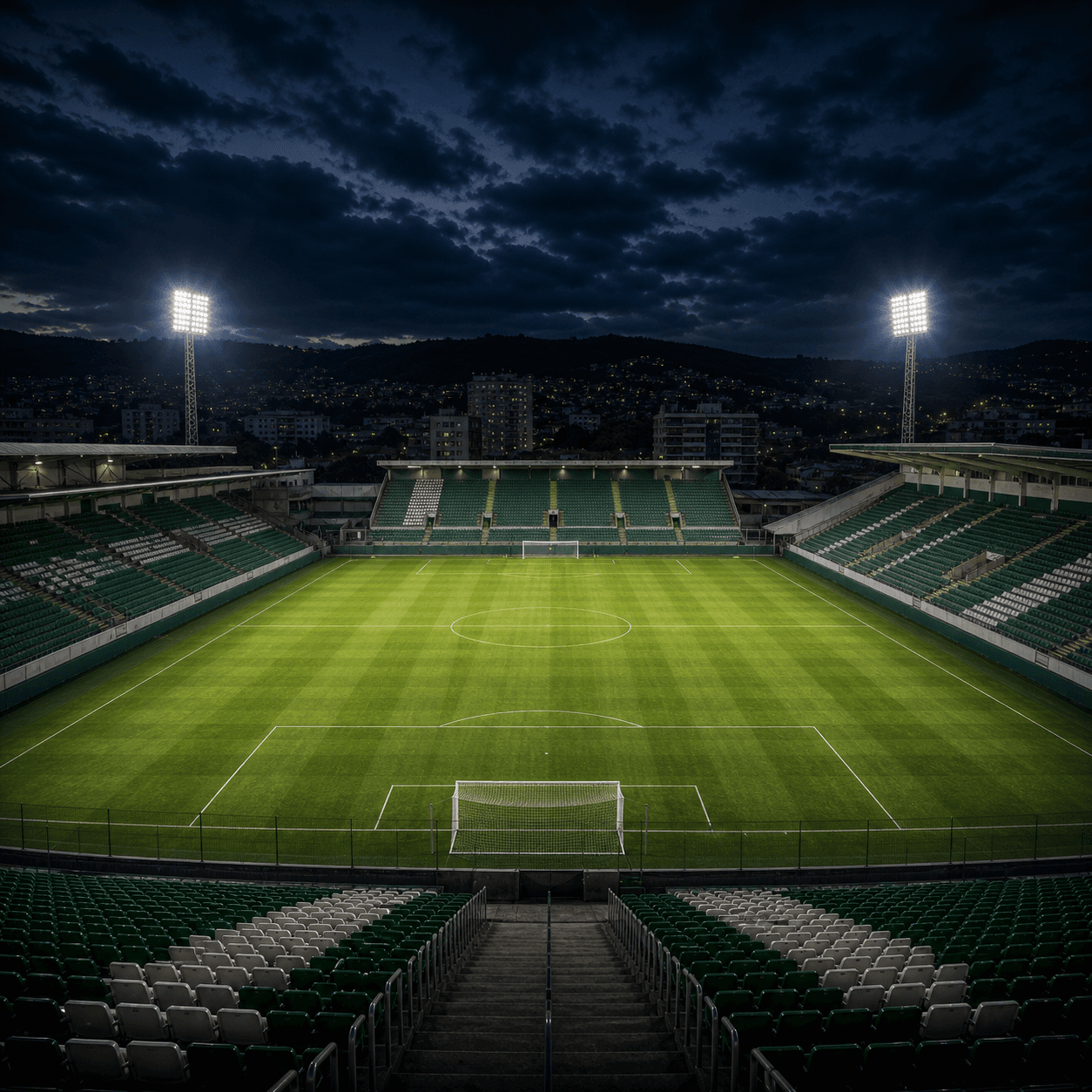 Estadio Estadio Alfredo Jaconi em imagem autoral sem escudos ou marcas, para jogos do Juventude