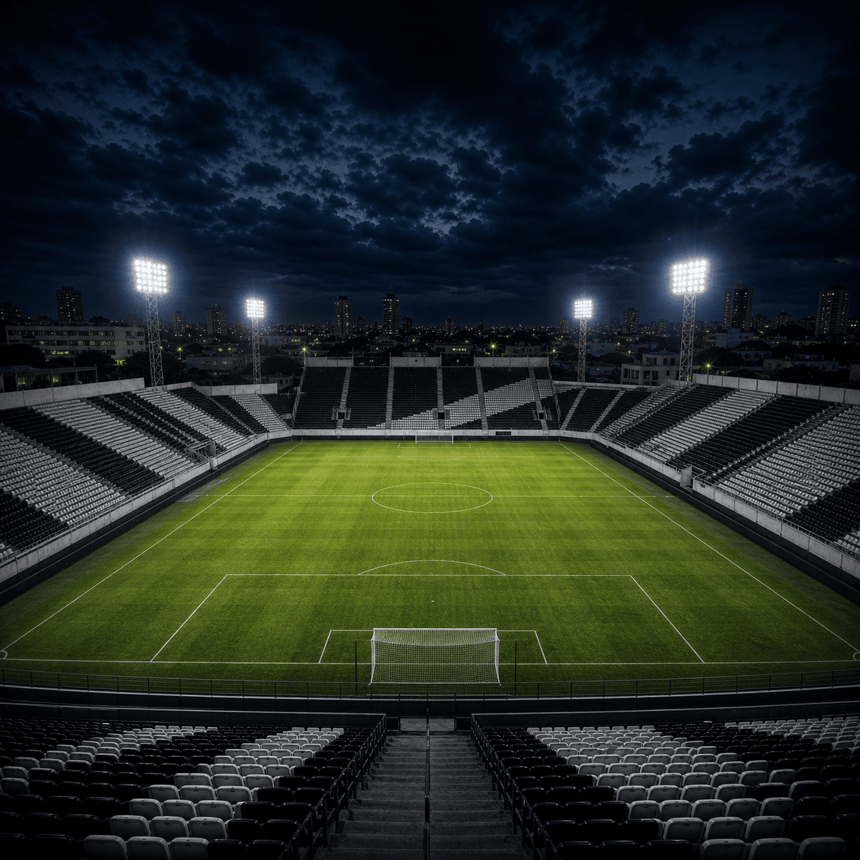 Estadio Moises Lucarelli em imagem autoral sem escudos ou marcas, para jogos da Ponte Preta